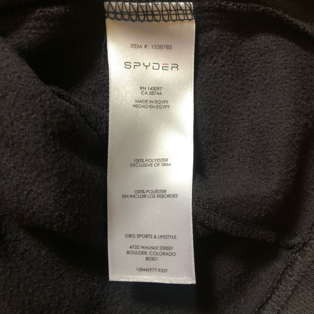 Spyder Black 1/4 Zip Base Layer Top Size Medium - image 5
